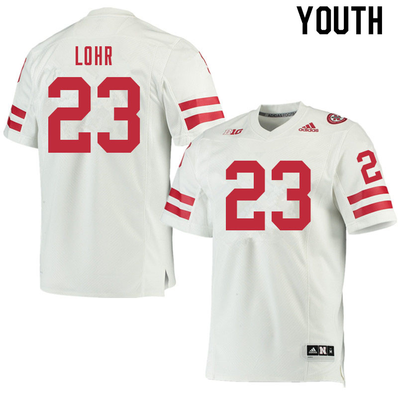 Youth #23 Grant Lohr Nebraska Cornhuskers College Football Jerseys Sale-White